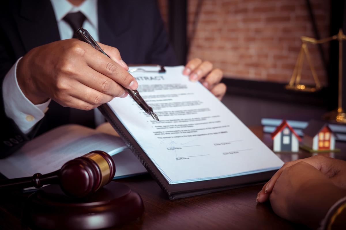 Partner lawyers or attorneys discussing a contract agreement